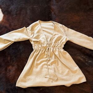 SHEIN Beige Long Sleeve Dress